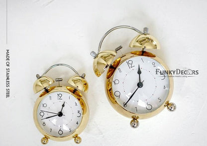 Golden Royal Retro Style Alarm Kids Room Table Clock-Funkydecors Clocks
