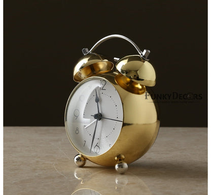 Golden Royal Retro Style Alarm Kids Room Table Clock-Funkydecors Clocks