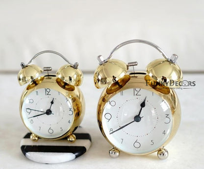 Golden Royal Retro Style Alarm Kids Room Table Clock-Funkydecors Clocks