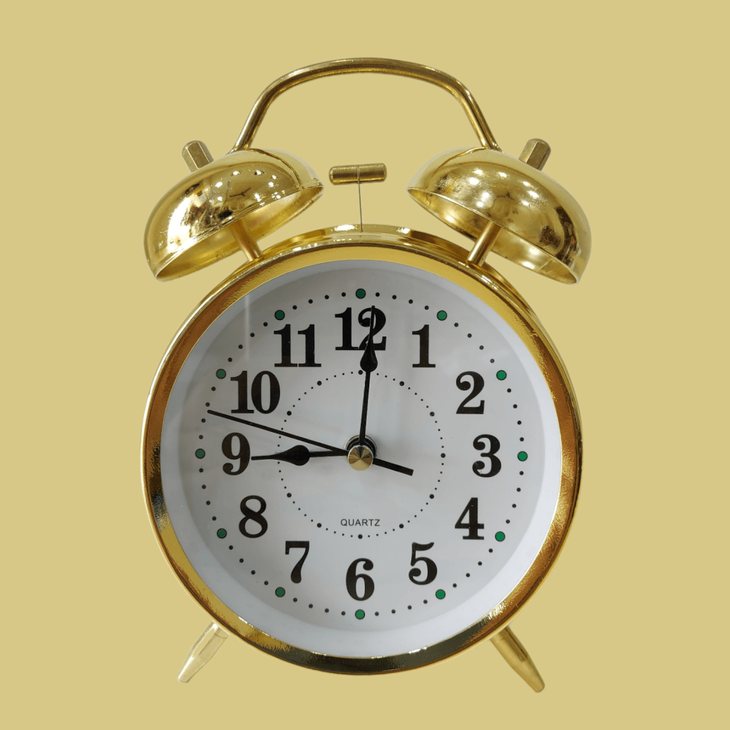 Golden Royal Retro Style Alarm Kids Room Table Clock-Funkydecors Clocks