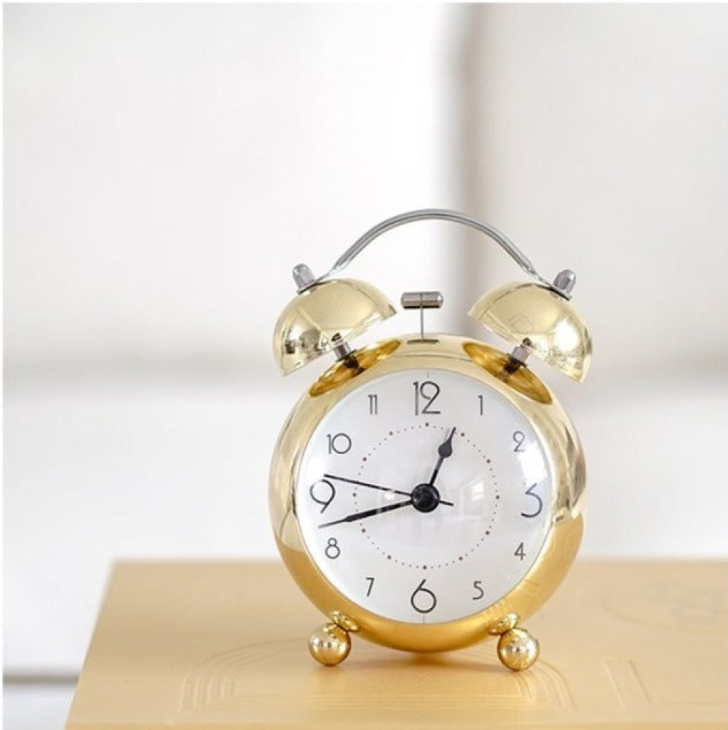 Golden Royal Retro Style Alarm Kids Room Table Clock-Funkydecors Small Clocks