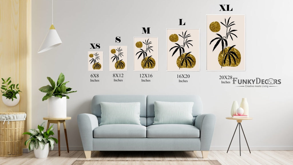 Golden Spot - Minimal 3 Panels Art Frame For Wall Decor- Funkydecors Posters Prints &amp; Visual Artwork