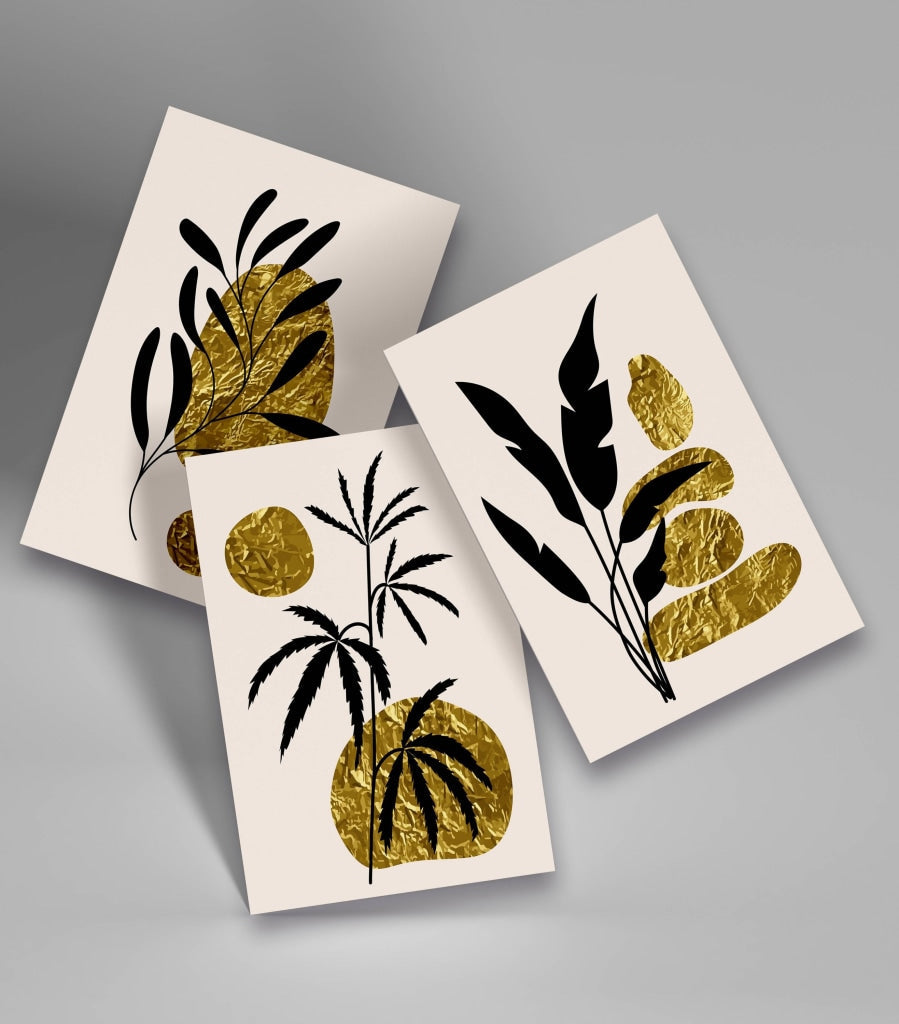 Golden Spot - Minimal 3 Panels Art Frame For Wall Decor- Funkydecors Xs / Roll Posters Prints &amp;