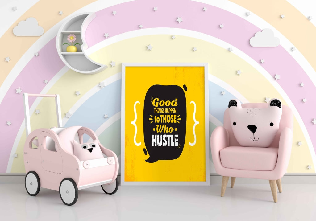 Good Things Happen To Those Who Hustle - Motivation Quotes Art Frame For Wall Decor- Funkydecors Xs