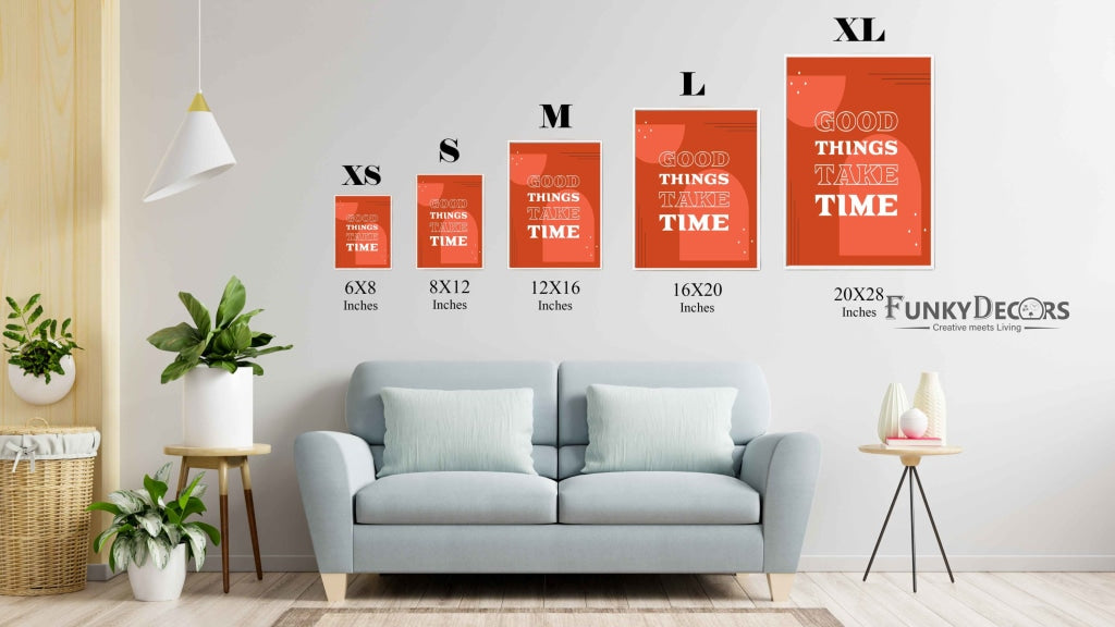 Good Things Take Time - Inspirational Quotes Art Frame For Wall Decor- Funkydecors Posters Prints &amp;