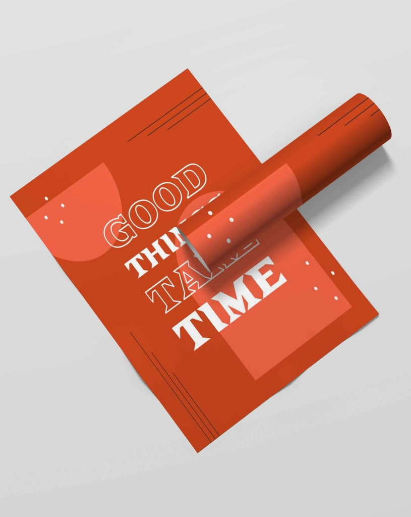 Good Things Take Time - Inspirational Quotes Art Frame For Wall Decor- Funkydecors Xs / Roll Posters