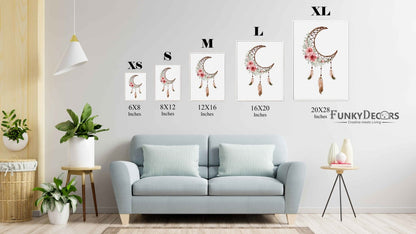 Good Vibes Dream Catcher Design Portrait Art Frame For Wall Decor- Funkydecors Posters Prints &