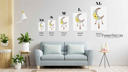Good Vibes Dream Catcher Design Portrait Art Frame For Wall Decor- Funkydecors Posters Prints &