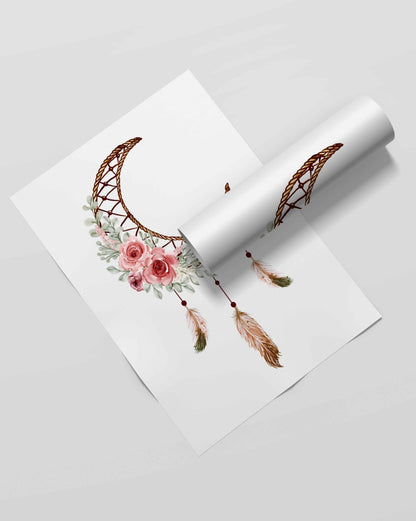 Good Vibes Dream Catcher Design Portrait Art Frame For Wall Decor- Funkydecors Xs / Roll Posters