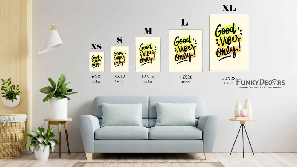 Good Vibes Only - Motivation Quotes Art Frame For Wall Decor- Funkydecors Posters Prints & Visual