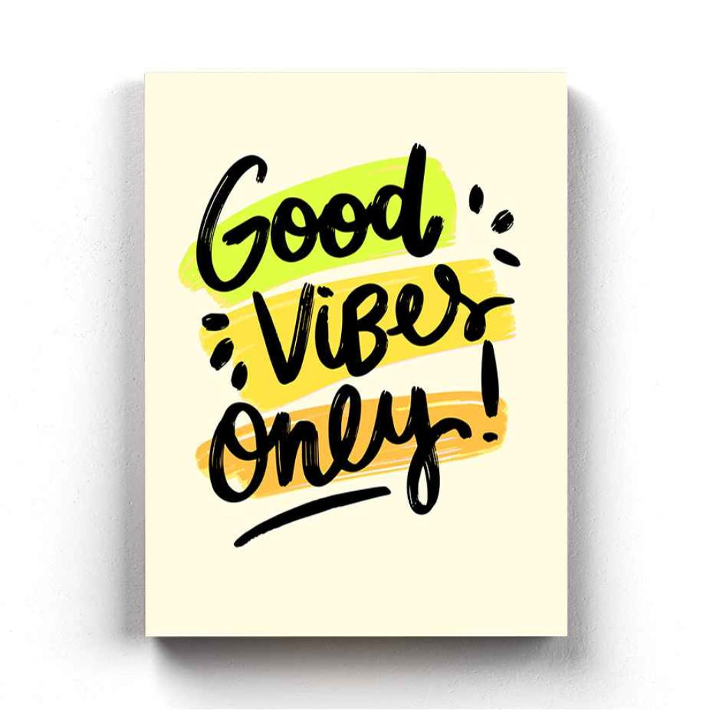 Good Vibes Only - Motivation Quotes Art Frame For Wall Decor- Funkydecors Xs / Canvas Posters Prints