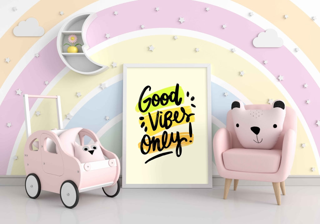 Good Vibes Only - Motivation Quotes Art Frame For Wall Decor- Funkydecors Xs / White Posters Prints