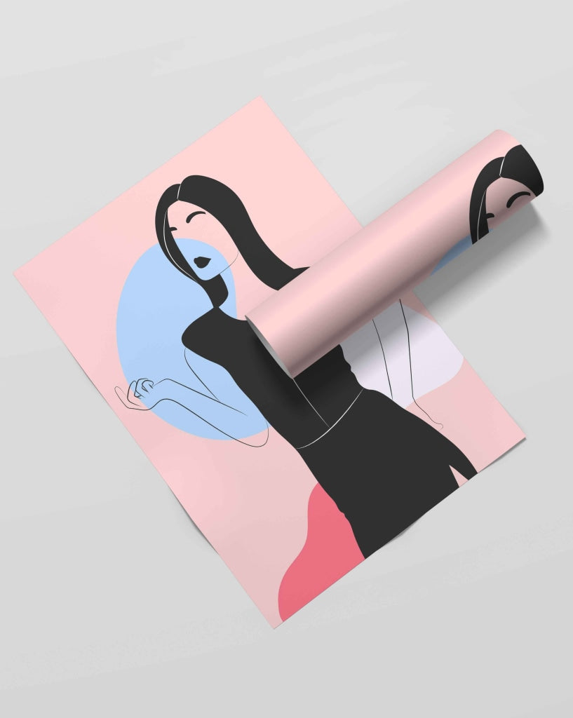 Graceful Women Portrait Art Frame For Wall Decor- Funkydecors Xs / Roll Posters Prints & Visual