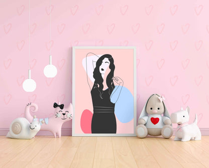 Graceful Women Portrait Art Frame For Wall Decor- Funkydecors Xs / White Posters Prints & Visual