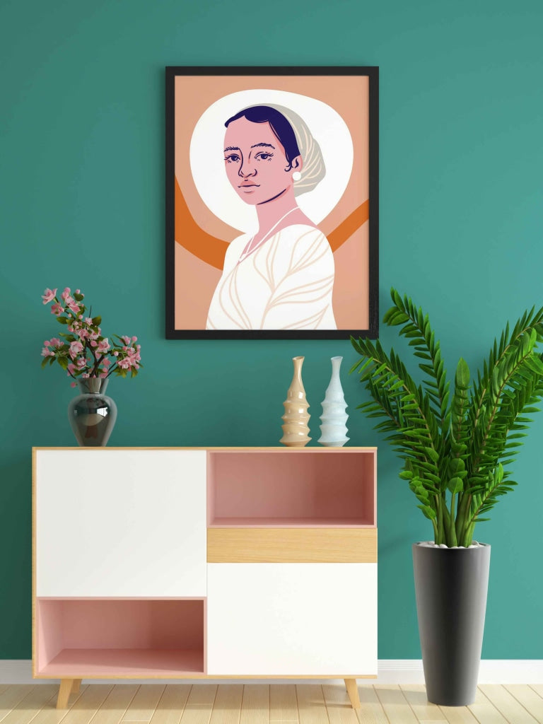 Gracious Women Portrait Art Frame For Wall Decor- Funkydecors Xs / Black Posters Prints & Visual