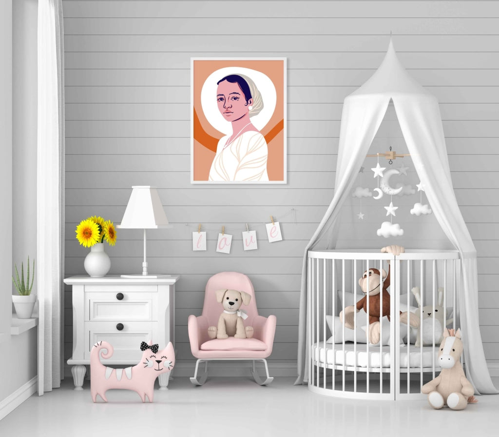 Gracious Women Portrait Art Frame For Wall Decor- Funkydecors Xs / White Posters Prints & Visual