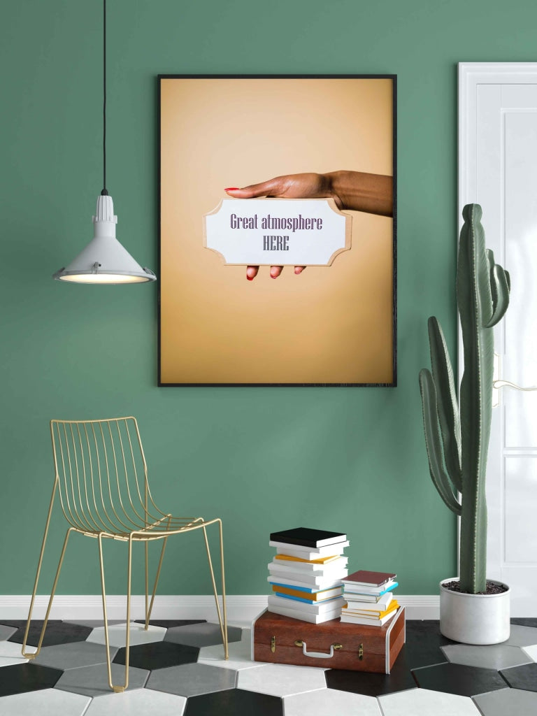 Great Atmosphere Here - Business Art Frame For Wall Decor- Funkydecors Xs / Black Posters Prints &amp;