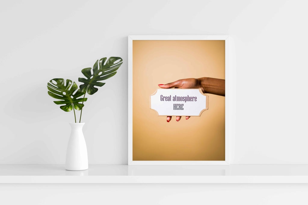 Great Atmosphere Here - Business Art Frame For Wall Decor- Funkydecors Xs / White Posters Prints &amp;