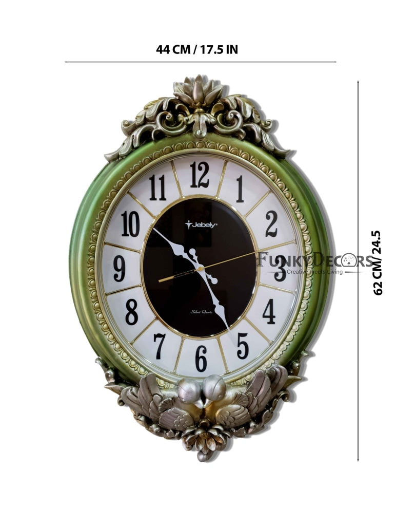 Green Grey Designer Vintage Style Lover Birds Marble Wall Clock For Home Office Decor And Gifts 62