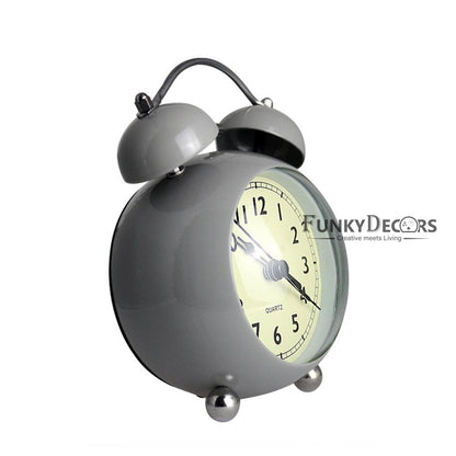 Grey Royal Retro Style Alarm Kids Room Table Clock-Funkydecors Clocks
