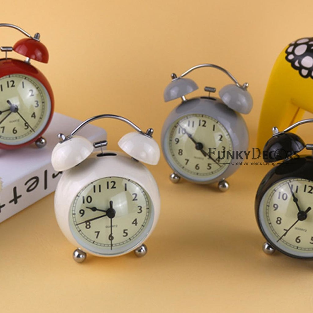 Grey Royal Retro Style Alarm Kids Room Table Clock-Funkydecors Clocks
