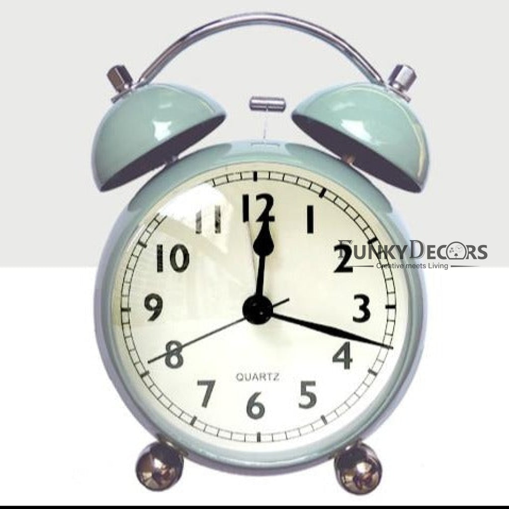 Grey Royal Retro Style Alarm Kids Room Table Clock-Funkydecors Clocks