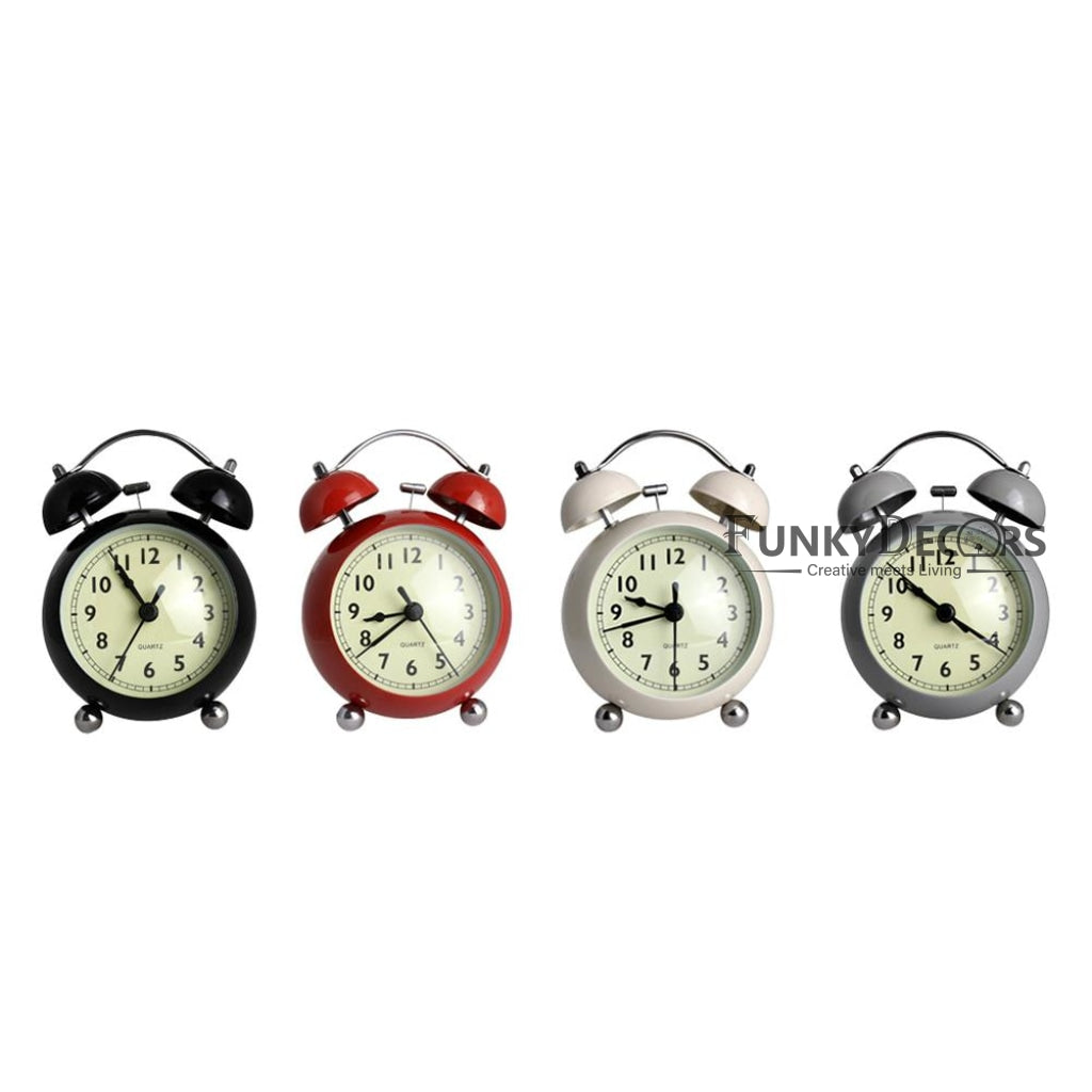 Grey Royal Retro Style Alarm Kids Room Table Clock-Funkydecors Clocks