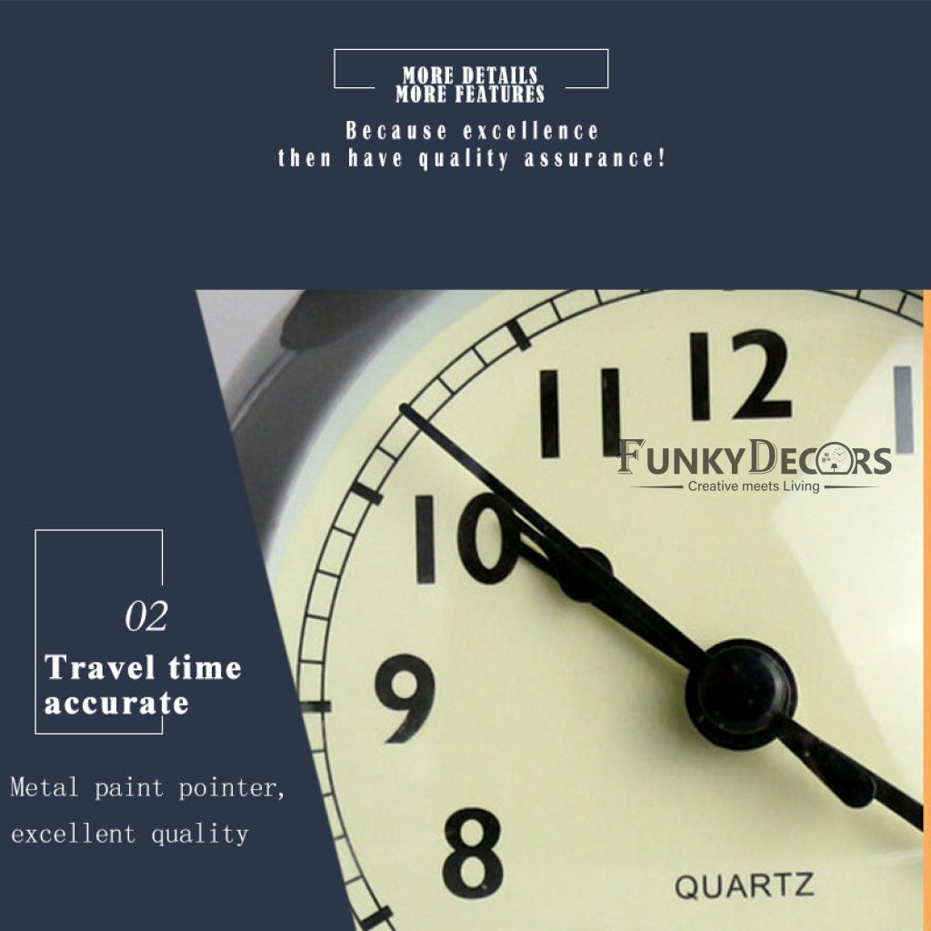 Grey Royal Retro Style Alarm Kids Room Table Clock-Funkydecors Clocks