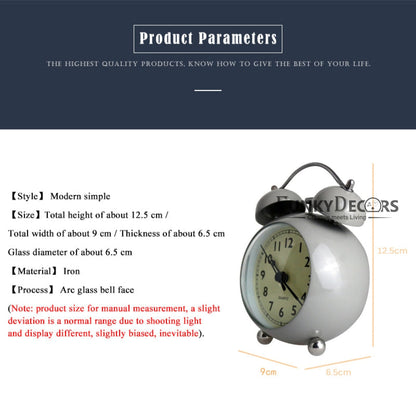 Grey Royal Retro Style Alarm Kids Room Table Clock-Funkydecors Clocks