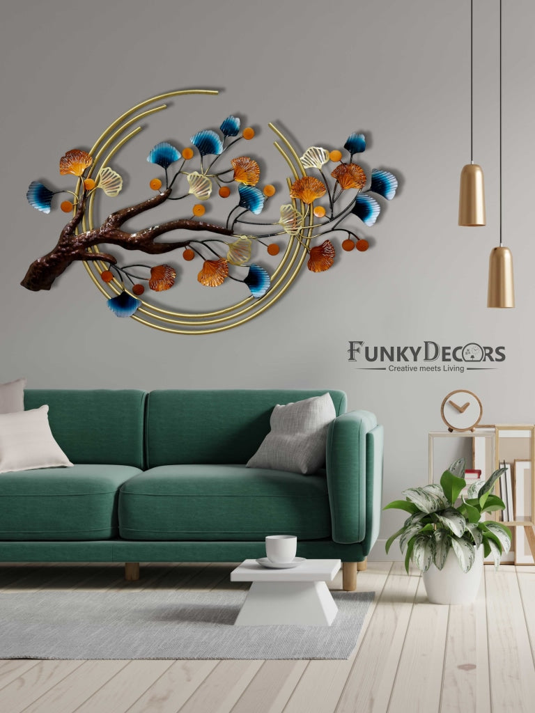 Half Moon Tree Metal Wall Art With Led Light- Funkydecors