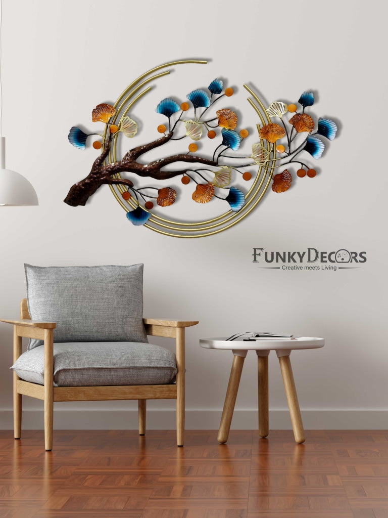 Half Moon Tree Metal Wall Art With Led Light- Funkydecors