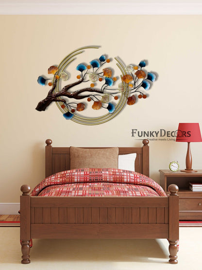 Half Moon Tree Metal Wall Art With Led Light- Funkydecors