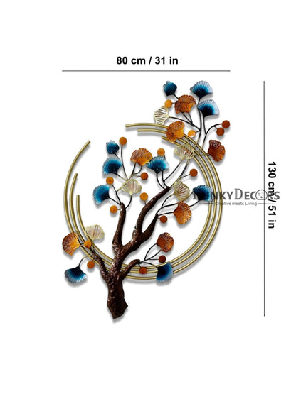 Half Moon Tree Metal Wall Art With Led Light- Funkydecors