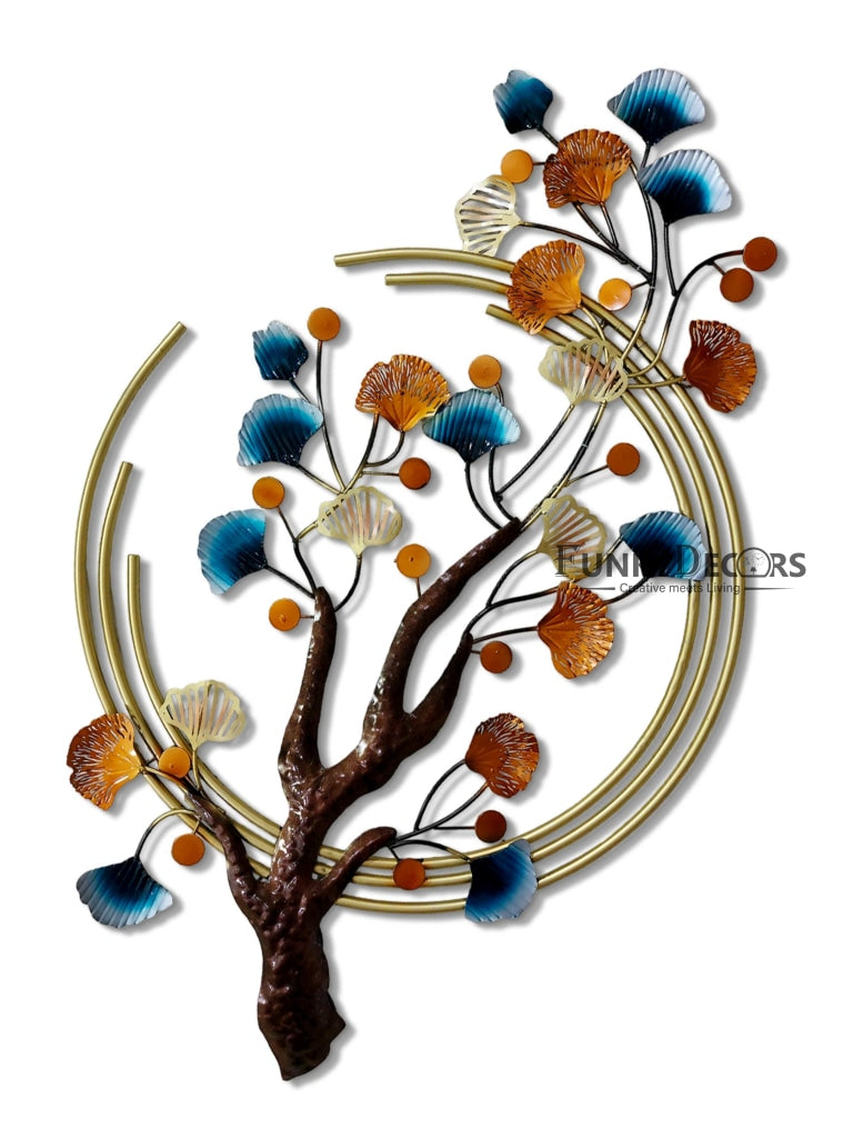 Half Moon Tree Metal Wall Art With Led Light- Funkydecors