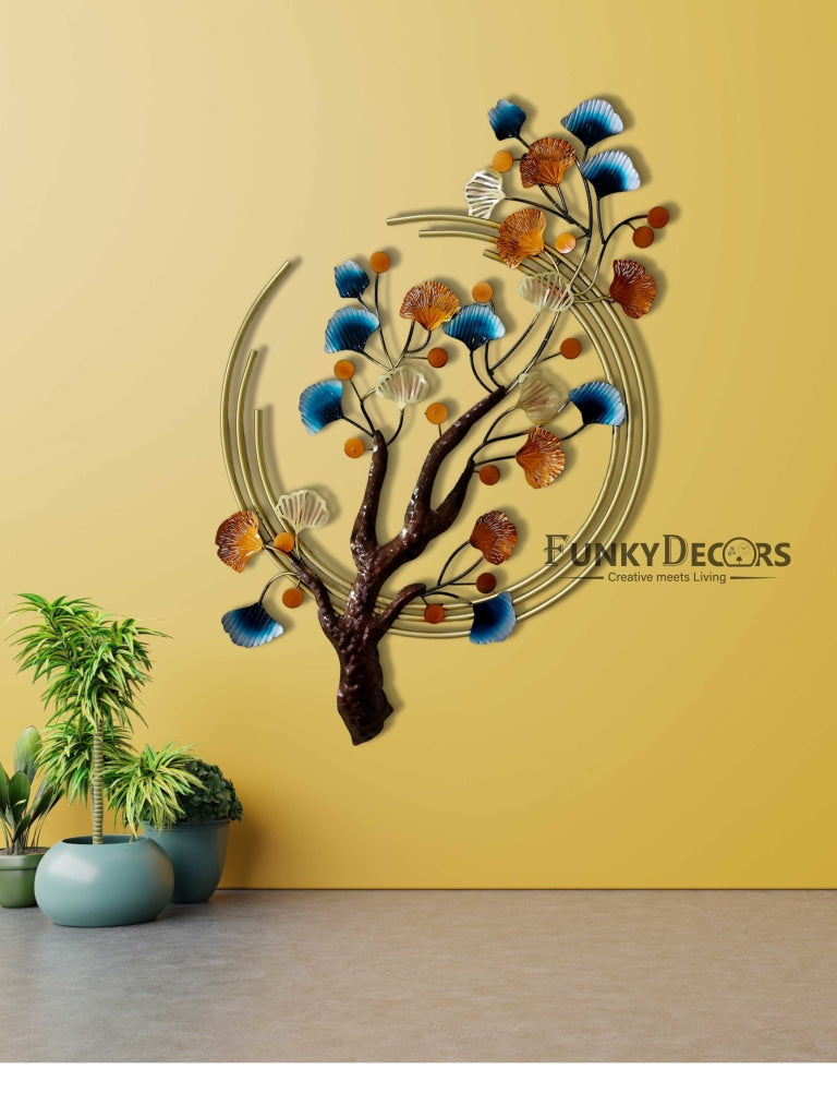 Half Moon Tree Metal Wall Art With Led Light- Funkydecors