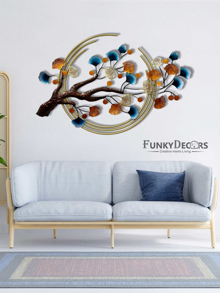 Half Moon Tree Metal Wall Art With Led Light- Funkydecors