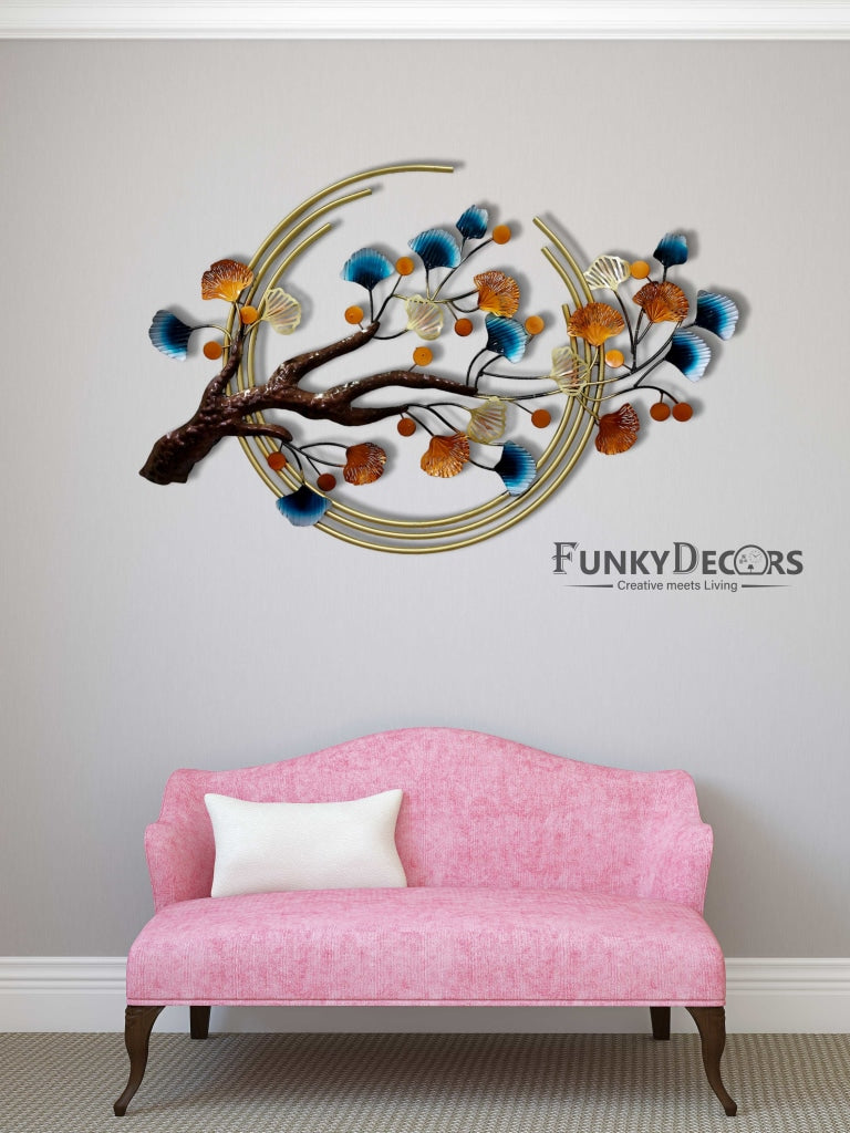 Half Moon Tree Metal Wall Art With Led Light- Funkydecors