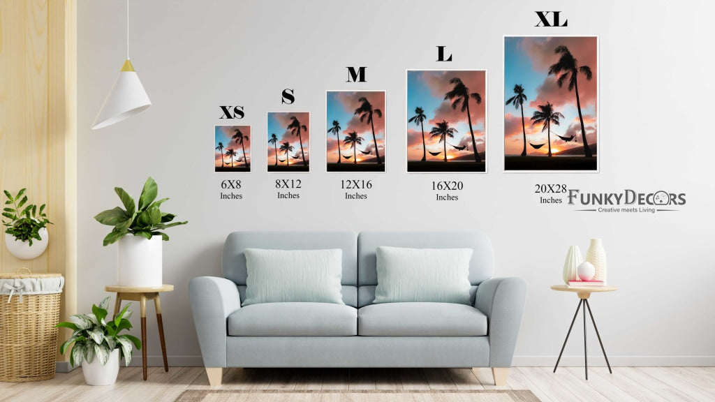 Hammock In Sunset - Nature Art Frame For Wall Decor- Funkydecors Posters Prints &amp; Visual Artwork