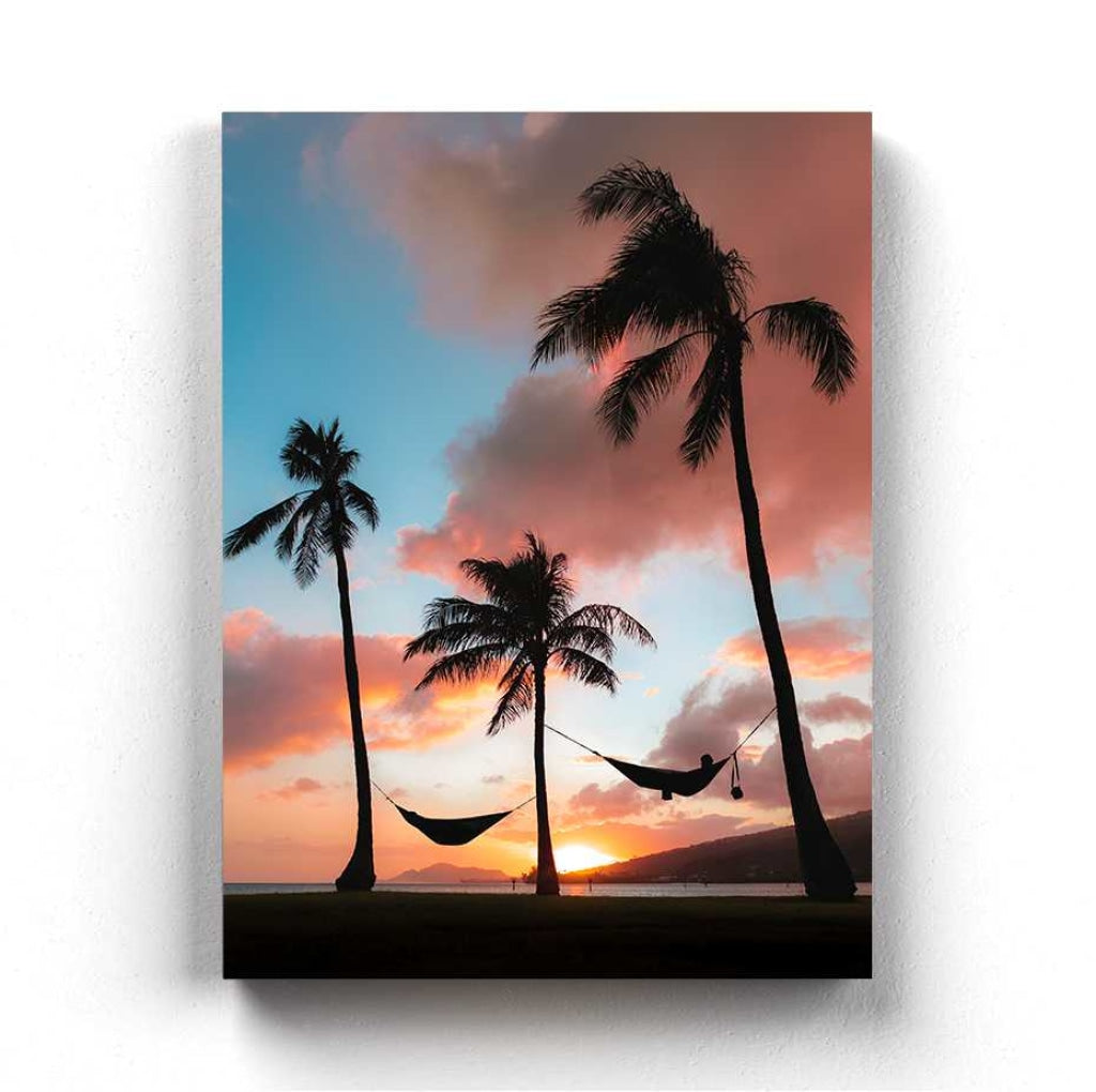 Hammock In Sunset - Nature Art Frame For Wall Decor- Funkydecors Xs / Canvas Posters Prints &amp; Visual