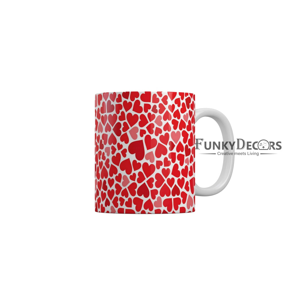 Happy Red Hearts Love and Friendship Ceramic Coffee Mug 350 ml-FunkyDecors