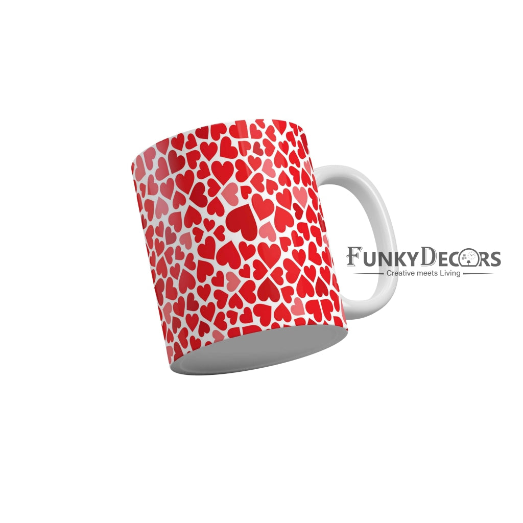 Happy Red Hearts Love and Friendship Ceramic Coffee Mug 350 ml-FunkyDecors