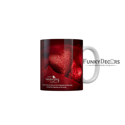 Happy Valentines Day and Friendship Quotes Ceramic Coffee Mug 350 ml-FunkyDecors