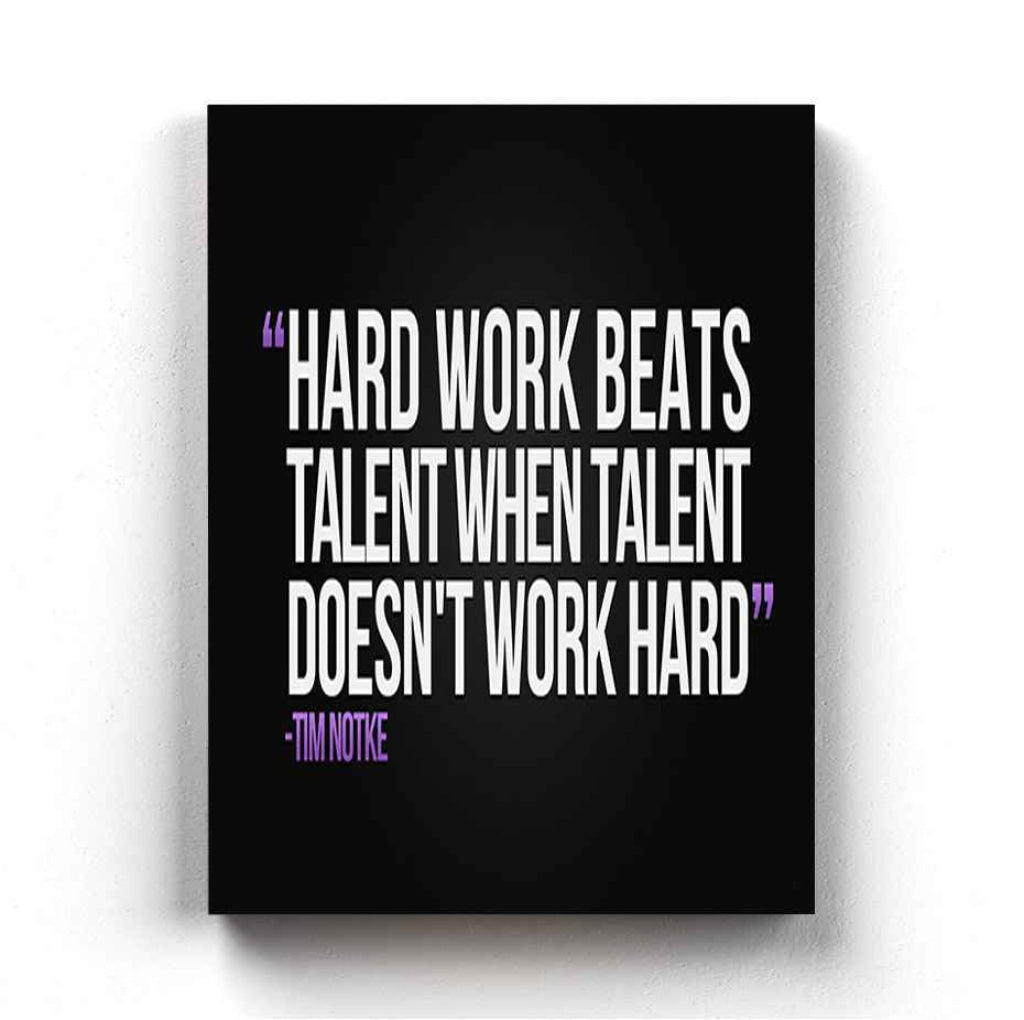 Hard Work Beats Talent When Doesnt - Motivation Quotes Art Frame For Wall Decor- Funkydecors Xs /