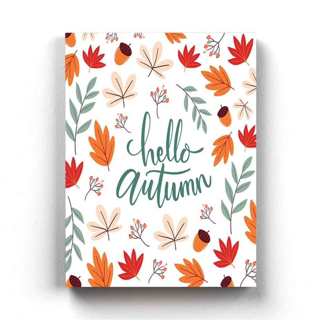 Hello Autumn - Motivation Quotes Art Frame For Wall Decor- Funkydecors Xs / Canvas Posters Prints &amp;