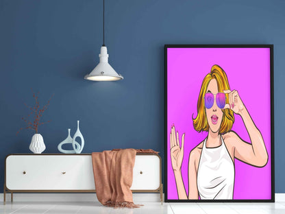 Hello Pop Art Frame For Wall Decor- Funkydecors Xs / Black Posters Prints & Visual Artwork