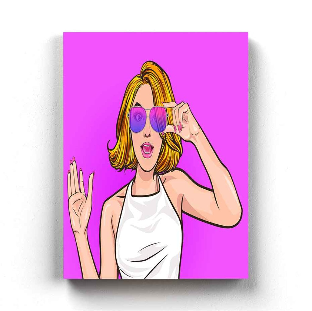 Hello Pop Art Frame For Wall Decor- Funkydecors Xs / Canvas Posters Prints &amp; Visual Artwork