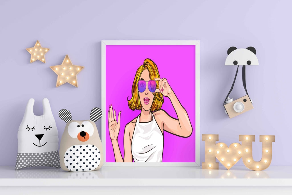 Hello Pop Art Frame For Wall Decor- Funkydecors Xs / White Posters Prints &amp; Visual Artwork