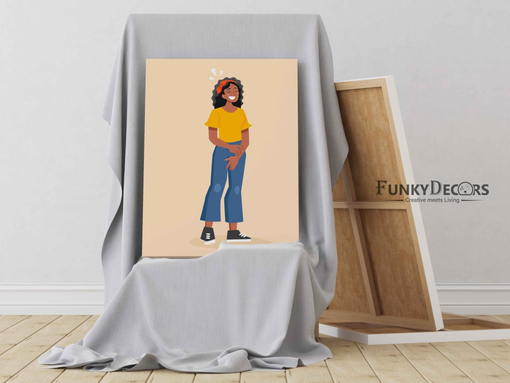 Hey Little Girl Portrait Art Frame For Wall Decor- Funkydecors Posters Prints & Visual Artwork