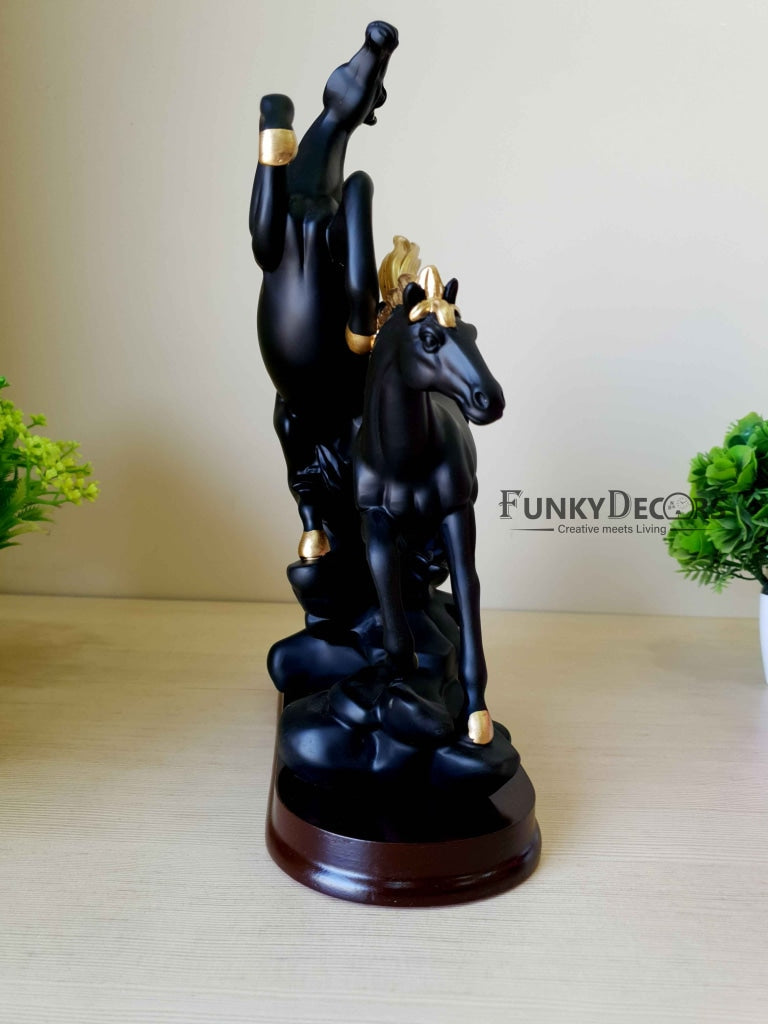 Horses Sculpture In Black And White Decorative Showpiece- Funkydecors Figurines