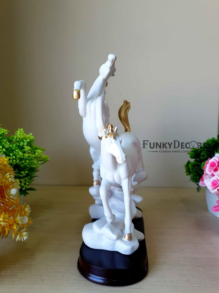 Horses Sculpture In Black And White Decorative Showpiece- Funkydecors Figurines